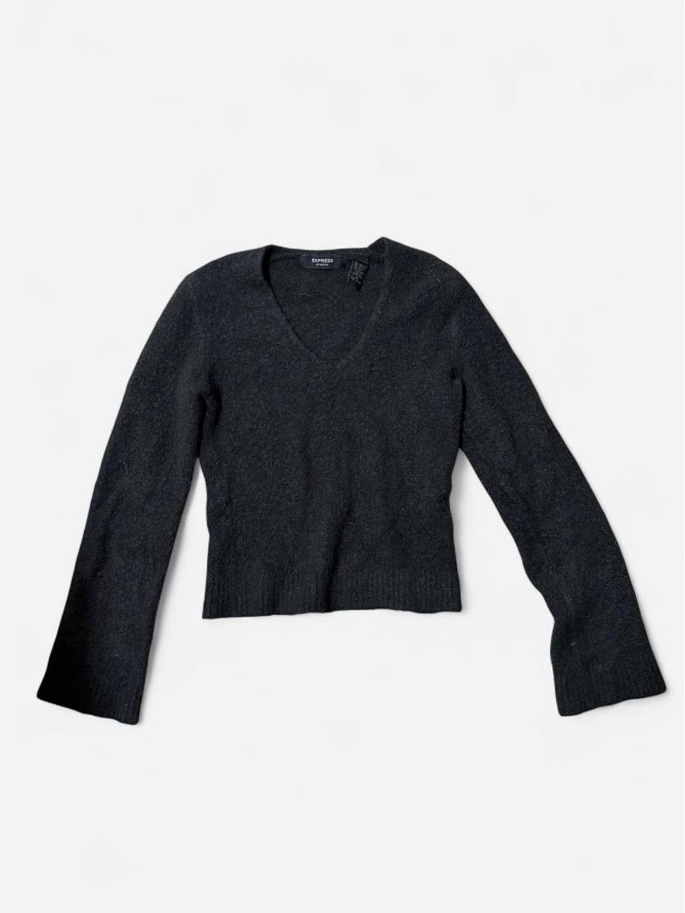 Express Black V-Neck Long Sleeve Sweater